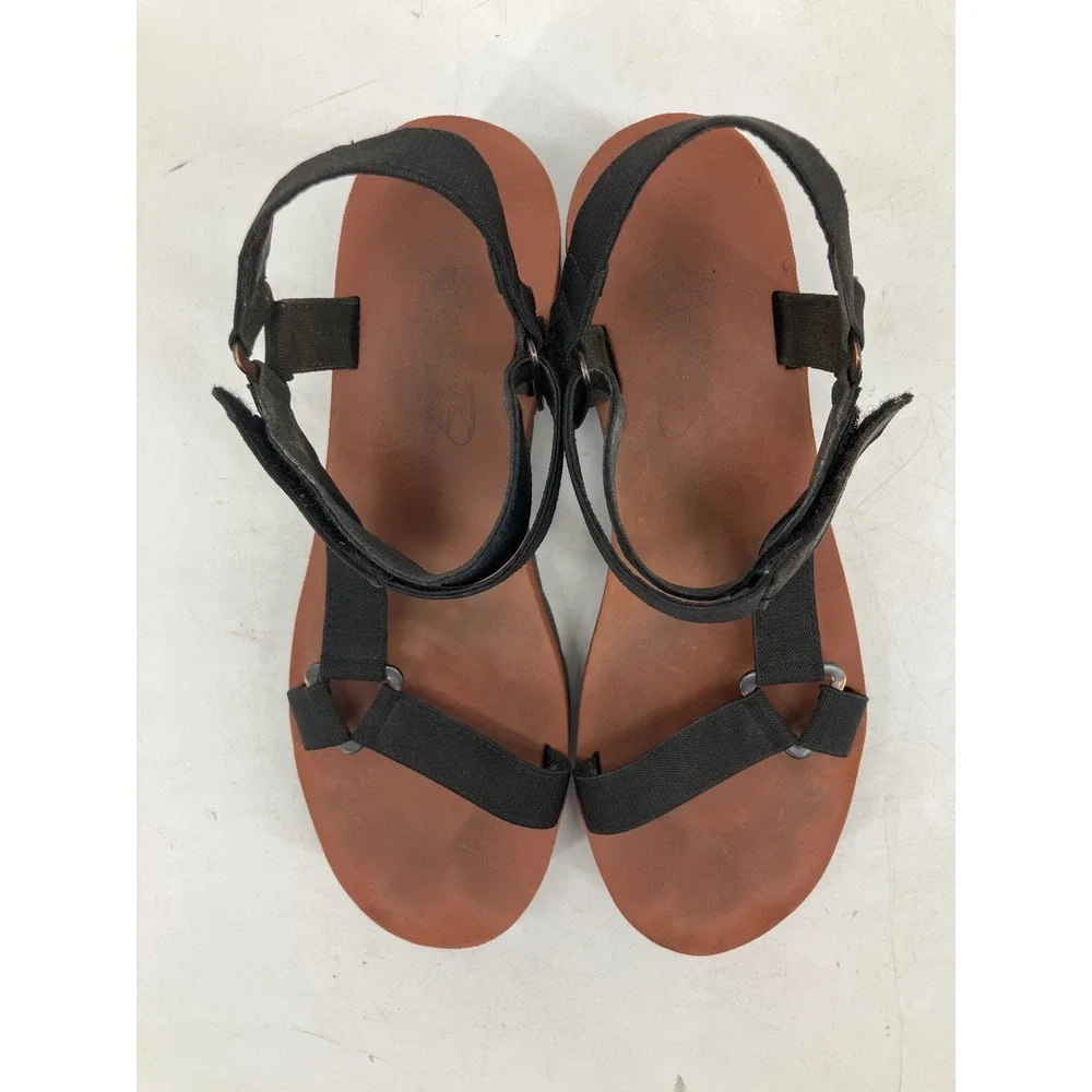 Fly London Platform Sandals Womens 40 Black Rust Excellent Chunky Wedge Strappy